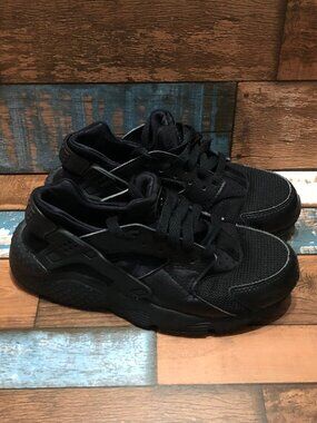 Nike Huarache Run 654275-016 Sneakers Black Lace Up Boy's Size 4.5 Youth